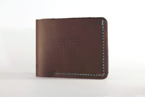 Brown and Blue Leather Wallet