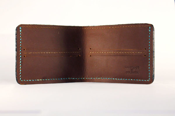 Brown and Blue Leather Wallet - Image 2