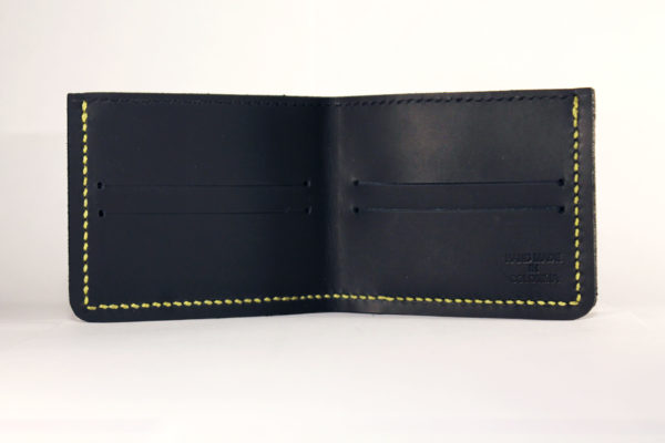 Black and Yellow Leather Wallet - Image 2